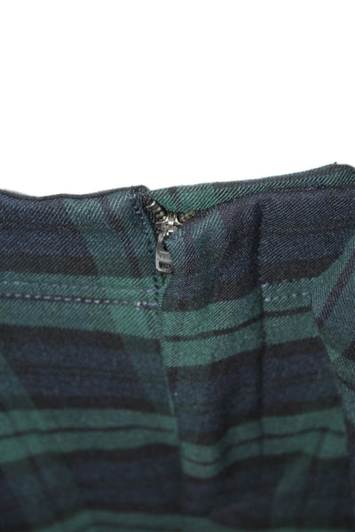 Free People Womens Plaid Print High Rise Cargo Tapered Trousers Green Size 4