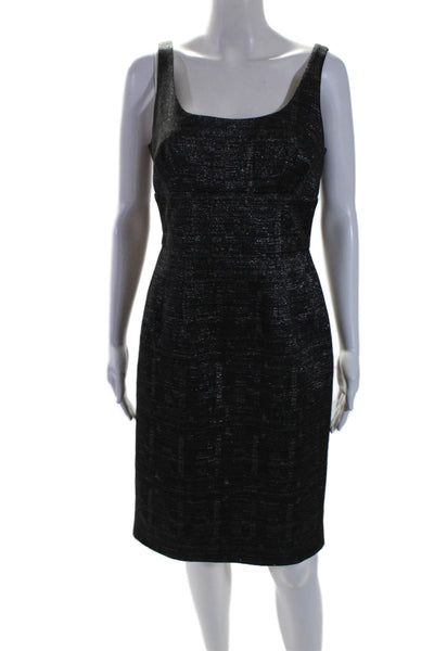 Carmen Marc Valvo Women's Scoop Neck Sleeveless Fitted Mini Dress Black Size 4