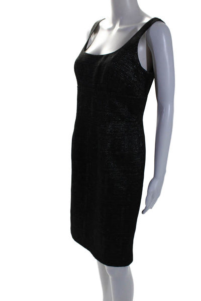 Carmen Marc Valvo Women's Scoop Neck Sleeveless Fitted Mini Dress Black Size 4