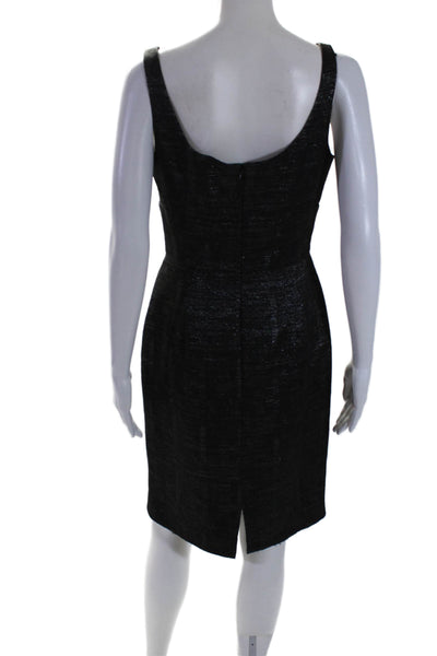 Carmen Marc Valvo Women's Scoop Neck Sleeveless Fitted Mini Dress Black Size 4