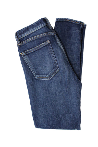 Moussy Womens Cotton Denim Low Rise Stonewashed Skinny Leg Jeans Blue Size 24