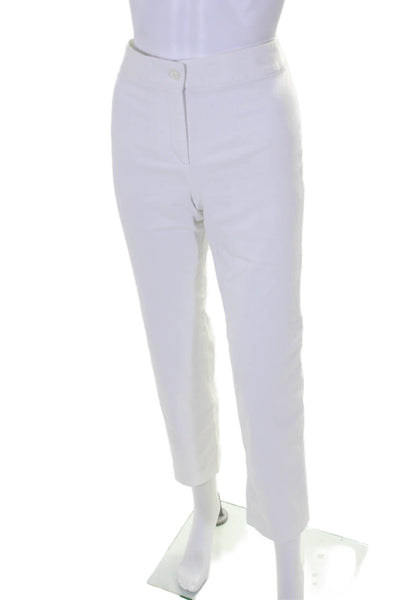 KORS Michael Kors Womens Tapered Leg Zip Front Classic Pants White Size 8