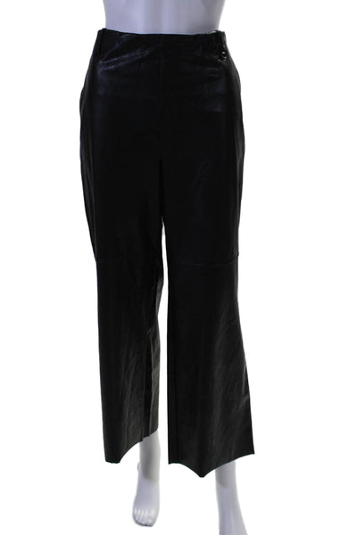 Lysse Women's Pull-On Faux Leather Wide Leg Pockets Pants Black Size L