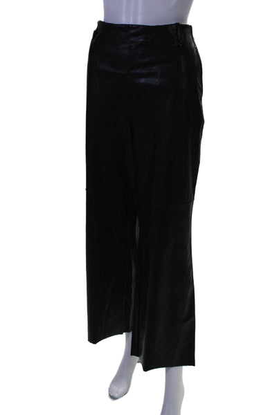 Lysse Women's Pull-On Faux Leather Wide Leg Pockets Pants Black Size L