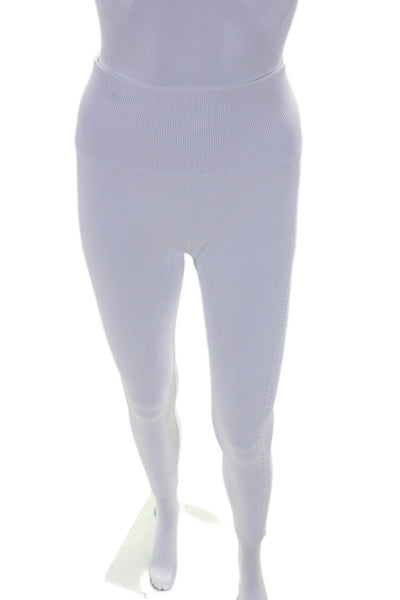 Alo Womens Solid White Cut Out Pull On Pants Leggings Size M