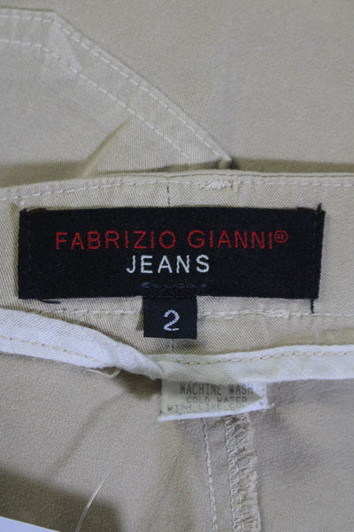 Fabrizio Gianni Jeans Womens Mid Rise Pleated Flare Leg Jeans Brown Size 2