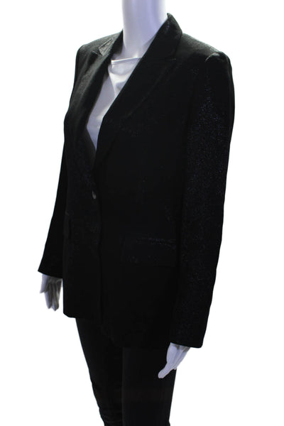 Apostrophe Womens Long Sleeve One Button Notched Lapel Blazer Black Size 40