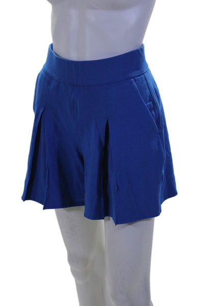 Kit And Ace Womens Cobalt Blue Pleated Pull On High Waisted Shorts Size 4