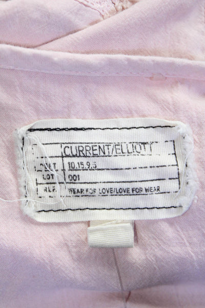 Current/Elliott Women's V-Neck Long Sleeves Cotton Blouse Light Pink Size 1