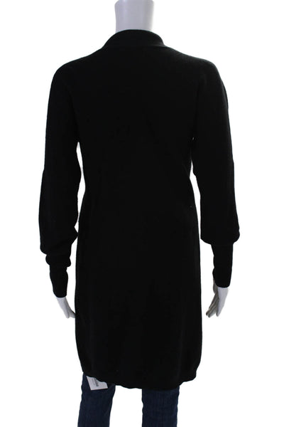 Rivamonti Womens Long Sleeves Wrap Cardigan Sweater Black Wool Size Large