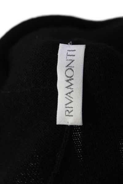 Rivamonti Womens Long Sleeves Wrap Cardigan Sweater Black Wool Size Large