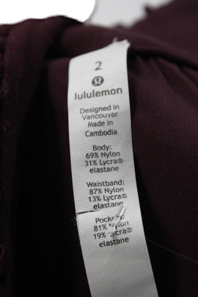 Lululemon Womens High Rise Drawstring Waist Slim Leg Pants Purple Size 2