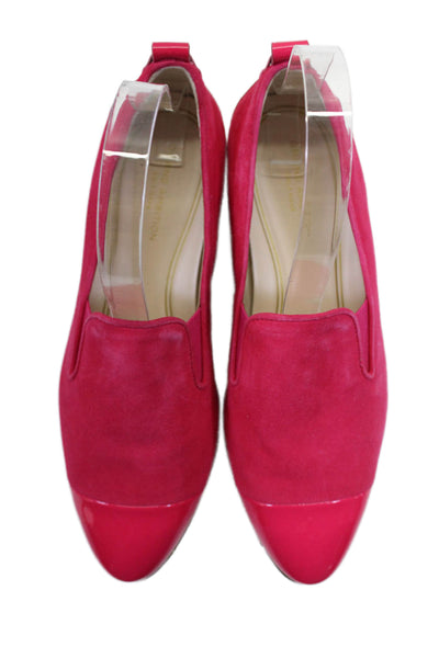 Cole Haan Grand Ambition Womens Suede Pointed Cap Toe Loafers Pink Size 7 B