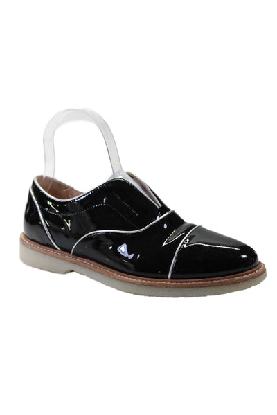 Johnston & Murphy Womens Patent Leather Slide On Oxfords Black Size 7 Medium