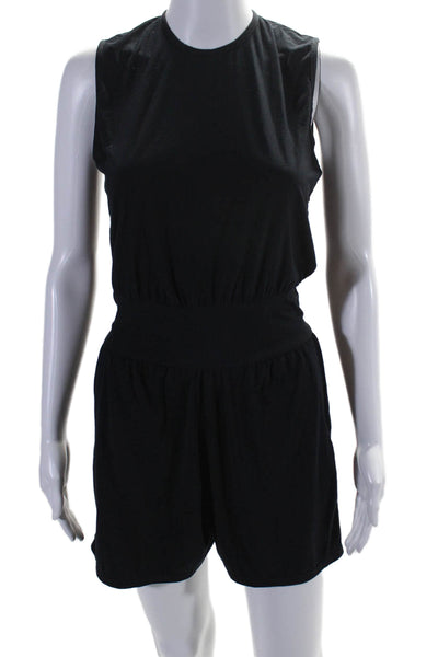 Commando Womens Round Neck Sleeveless One Piece Romper Black Size S