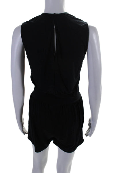 Commando Womens Round Neck Sleeveless One Piece Romper Black Size S