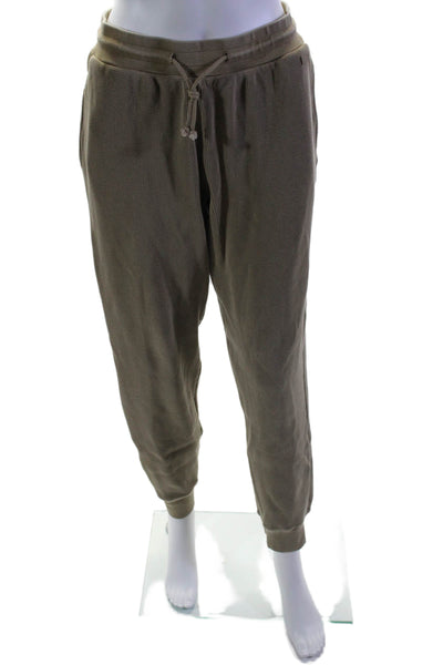 Kith Womens Cotton Thermal Knit Drawstring Waist Jogger Pants Light Brown Size S