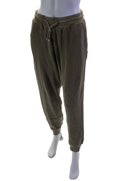 Kith Womens Cotton Thermal Knit Drawstring Waist Jogger Pants Light Brown Size S