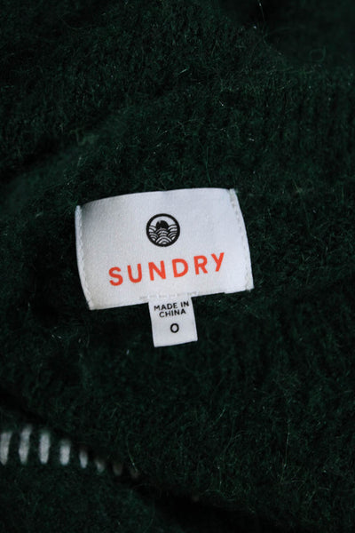 Sundry Womens Crew Neck Long Sleeves Pullover Sweater Emerald Green Size 0