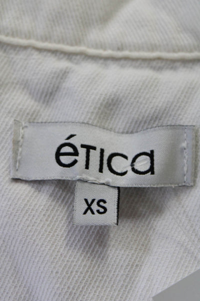 Etica Women's Short Sleeves Cinch Waist Pockets Shorts Romper White Size XS