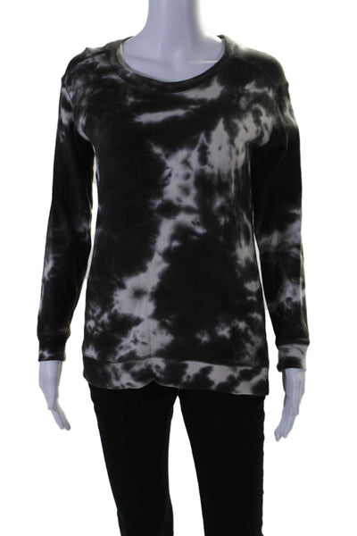 Chaser Womens Cotton Fleece Tie Dye Print Long Sleeve Sweatshirt Black Size XS