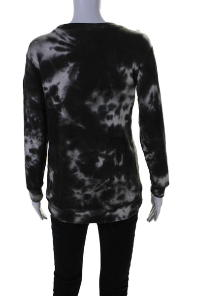 Chaser Womens Cotton Fleece Tie Dye Print Long Sleeve Sweatshirt Black Size XS