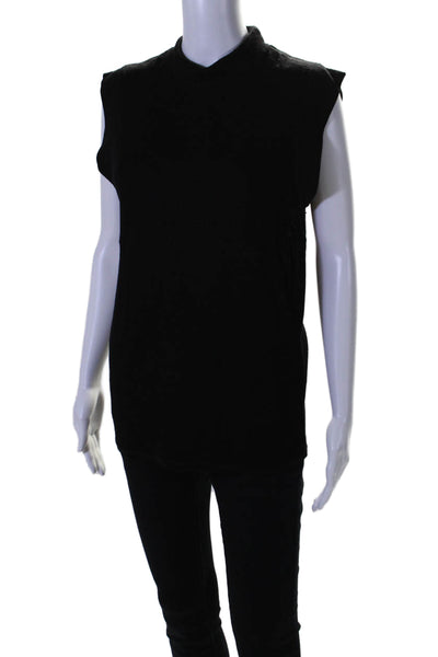 IRO Womens Wool Knit High Neck Sleeveless Pullover Blouse Top Black Size L