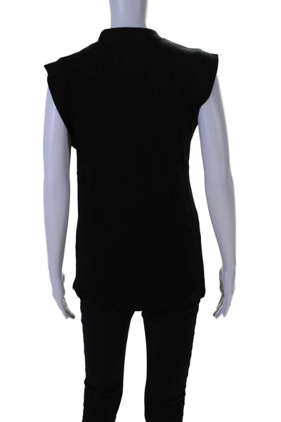 IRO Womens Wool Knit High Neck Sleeveless Pullover Blouse Top Black Size L