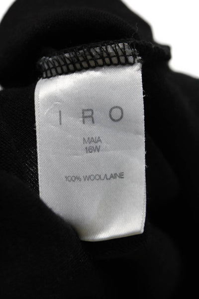 IRO Womens Wool Knit High Neck Sleeveless Pullover Blouse Top Black Size L