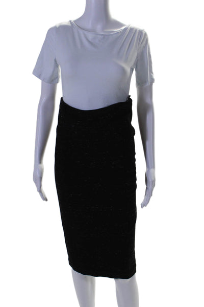 Maggie Ward  Womens Unlined Stretch Midi Pencil Skirt Black Size M