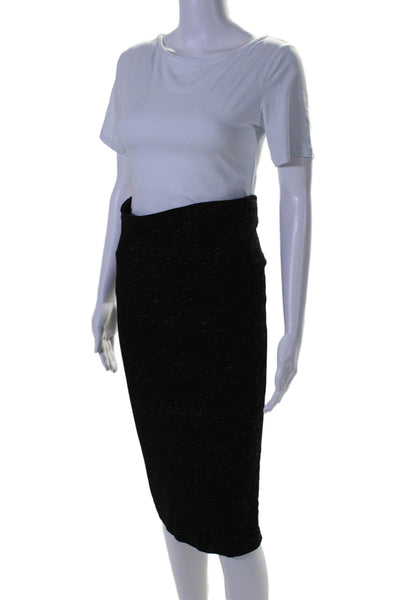 Maggie Ward  Womens Unlined Stretch Midi Pencil Skirt Black Size M