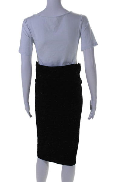 Maggie Ward  Womens Unlined Stretch Midi Pencil Skirt Black Size M