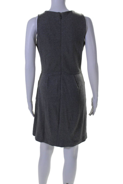 Madewell Womens Cotton Sleeveless Knee Length Sheath Dress Gray Size XS