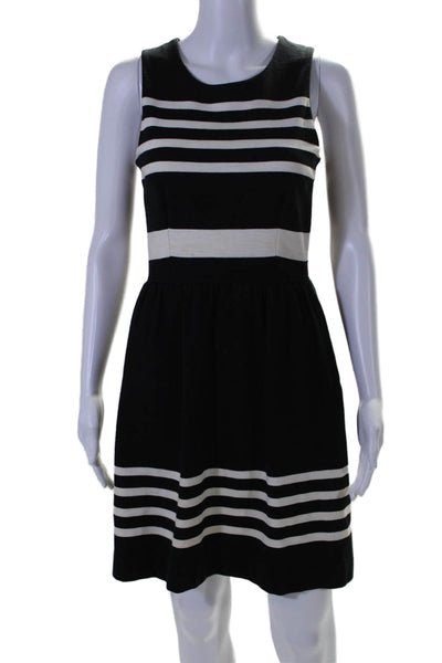 Madewell Womens Cotton Sleeveless Striped A Line Dress Black White Size XS