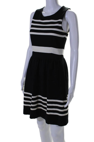 Madewell Womens Cotton Sleeveless Striped A Line Dress Black White Size XS