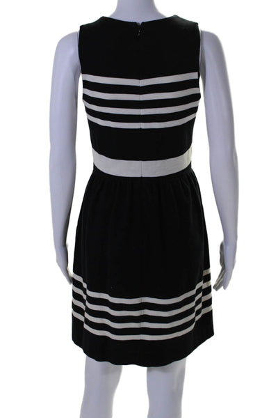 Madewell Womens Cotton Sleeveless Striped A Line Dress Black White Size XS