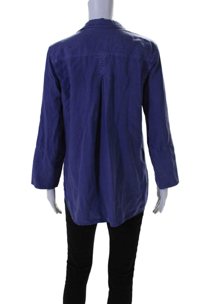 Bella Dahl Womens Long Sleeve Casual Button Down Shirt Blue Size S