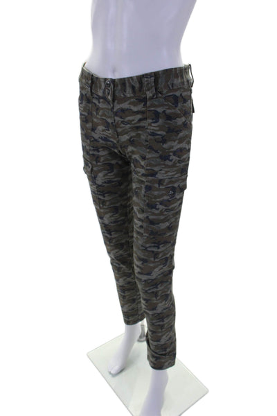 Anatomie Womens Zipper Fly Mid Rise Camouflage Pants Brown Navy Size XS