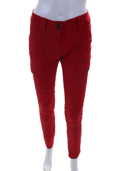 Anatomie Womens Zipper Fly Mid Rise Skinny Leg Trouser Pants Red Size XS