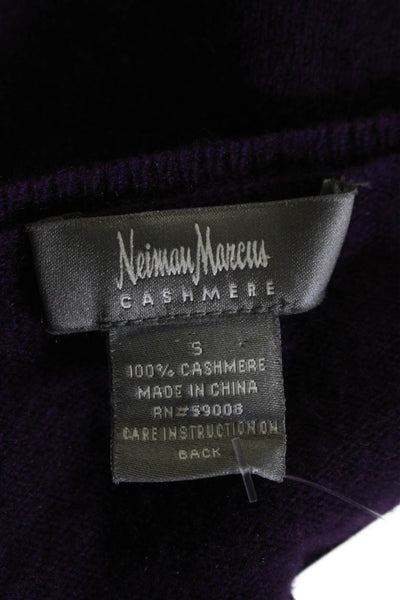 Neiman Marcus Womens 3/4 Sleeve V Neck Cashmere Sweater Purple Size Small