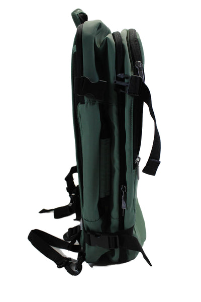 Open Story Mens Zip Around Silver Tone Large Traveling Back Pack Green Black