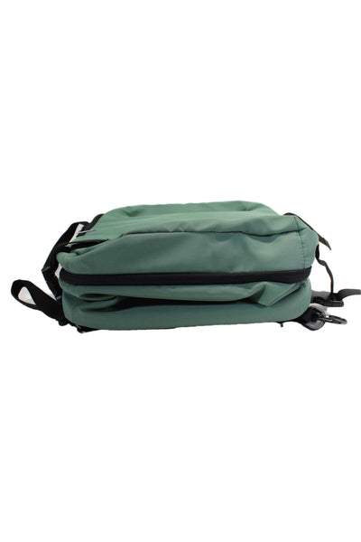 Open Story Mens Zip Around Silver Tone Large Traveling Back Pack Green Black