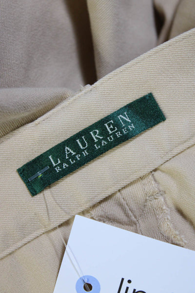 Lauren by Ralph Lauren Womens Side Zip Pocket Straight Leg Pants Beige 32 in