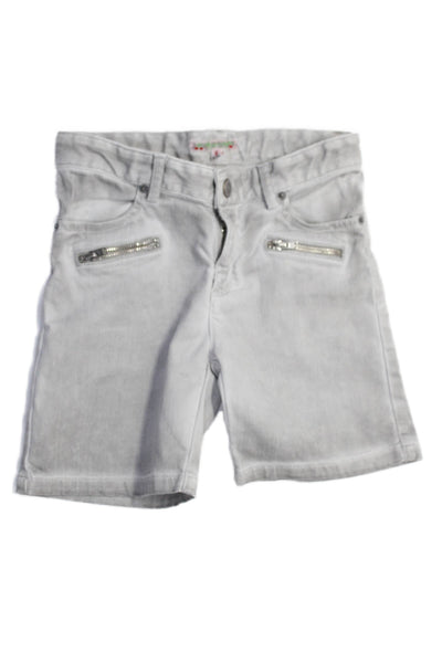 Bonpoint Girls Cotton Zipper Trim Knee Length Shorts Gray Size 8