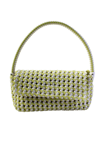 Shiraleah Womens Woven Foldover Snap Closure Top Handle Purse Handbag Green