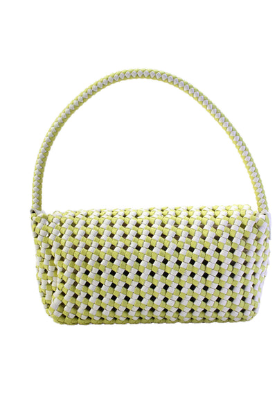 Shiraleah Womens Woven Foldover Snap Closure Top Handle Purse Handbag Green