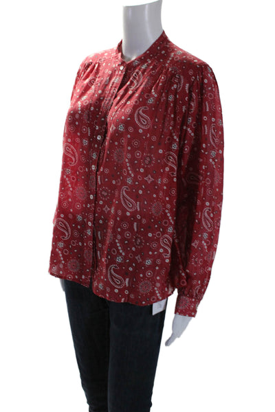 Xirena Womens Paisley Bandana Print Button Down Shirt Red Size Extra Small