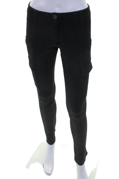 Theory Womens Solid Black High Rise Skinny Leg Cargo Pants Size 6