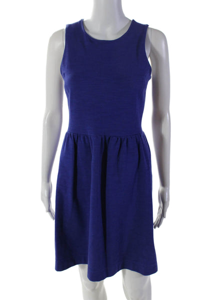 Madewell Womens Cotton Sleeveless Solid Sheath Dress Blue Size XS