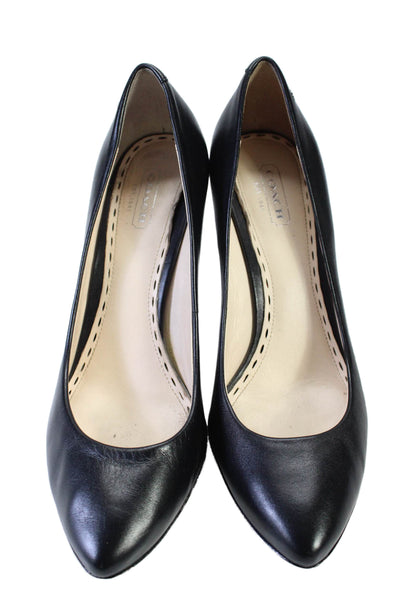 Cole Haan Womens Leather Pointed Toe Slip-On Stiletto Heels Pumps Black Size 8.5